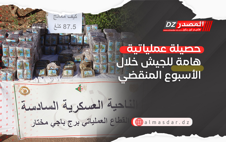 حصيلة عملياتية هامة للجيش خلال الأسبوع المنقضي