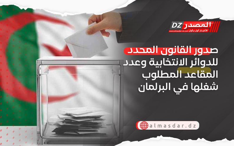 صدور القانون المحدد للدوائر الانتخابية وعدد المقاعد المطلوب شغلها في البرلمان