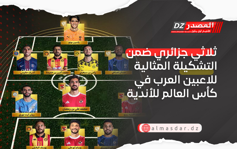 ثلاثي جزائري ضمن التشكيلة المثالية للاعبين العرب في كأس العالم للأندية